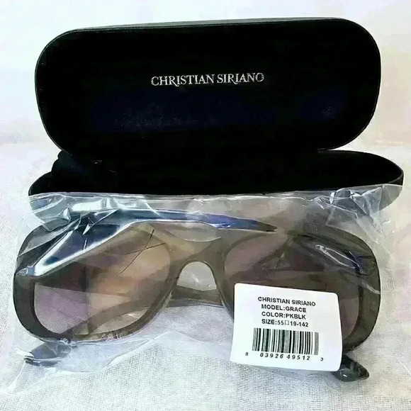 😍 NWT 😍 Christian Siriano 'Grace' Sunglasses, Black/Pink - Picture 5 of 8